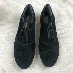 NWT Libby Edelman shoes black suede slip on sz 7.5